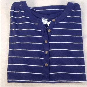 OLD NAVY Linen Nautical Stripe Top XS NWT